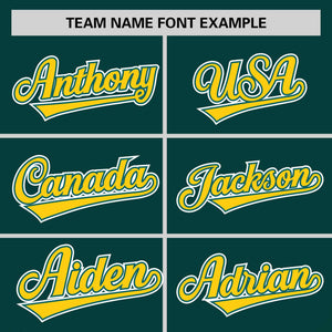 Custom Green Personalized 3D Flower Design Authentic Baseball Jersey