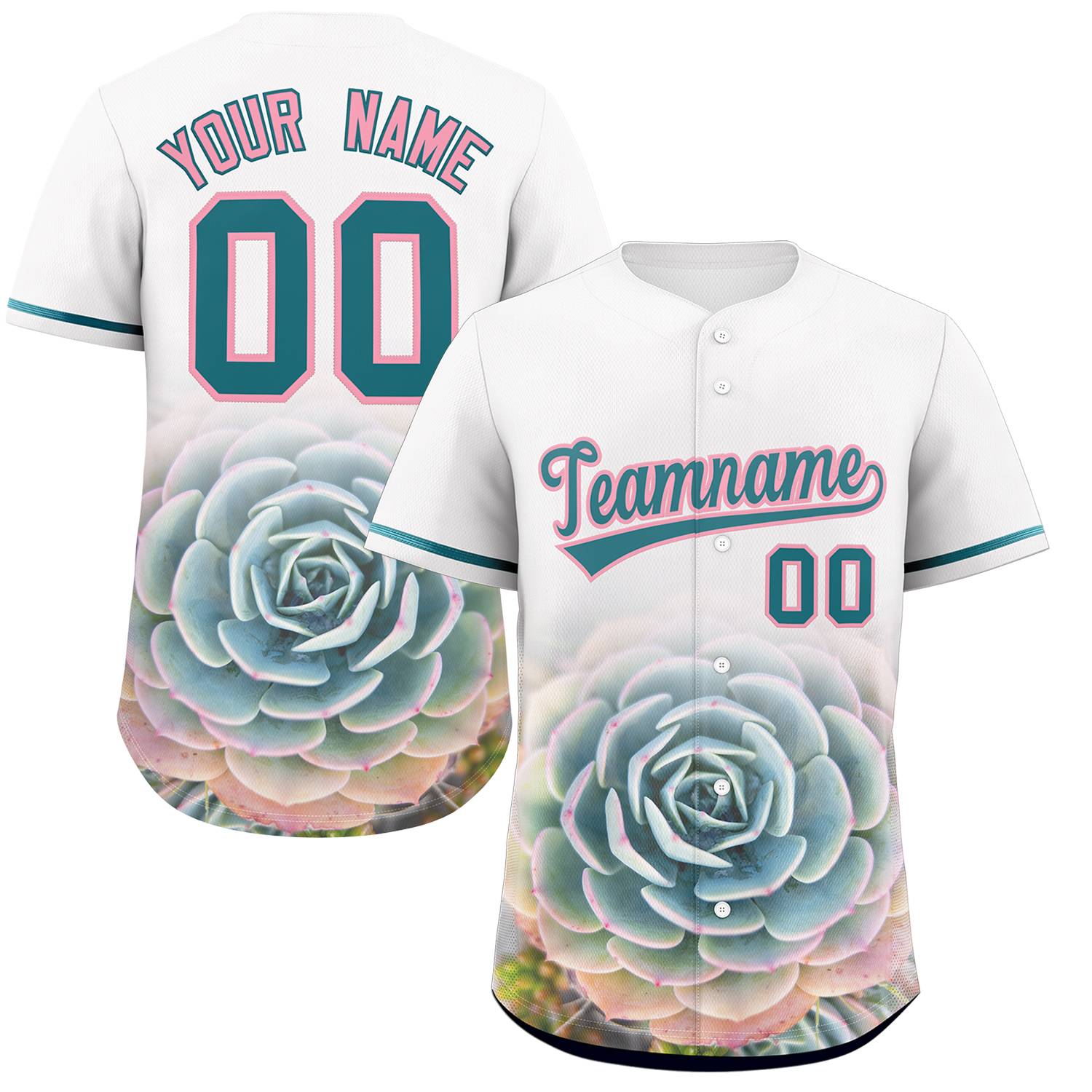 Custom White Personalized 3D Flower Design Authentic Baseball Jersey