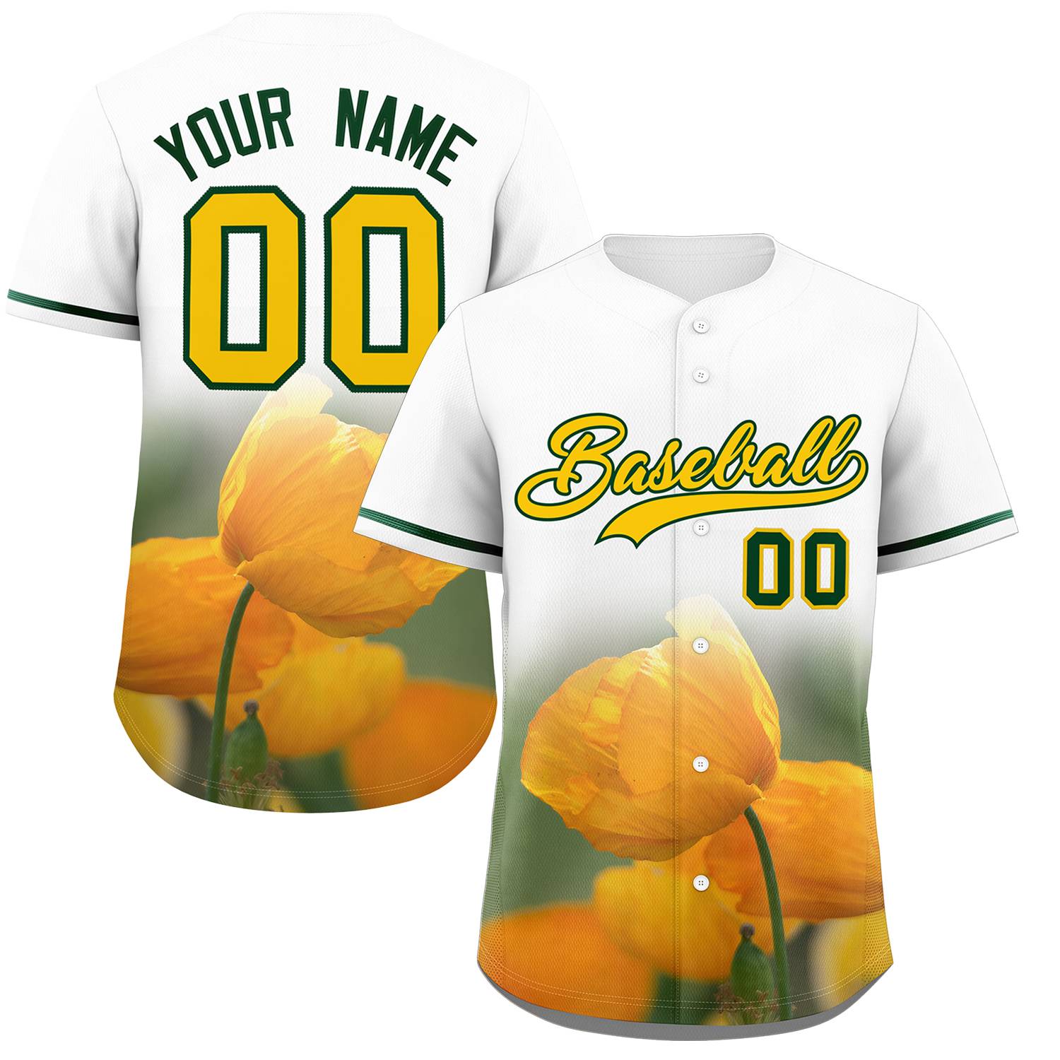 Custom White Personalized 3D Flower Design Authentic Baseball Jersey