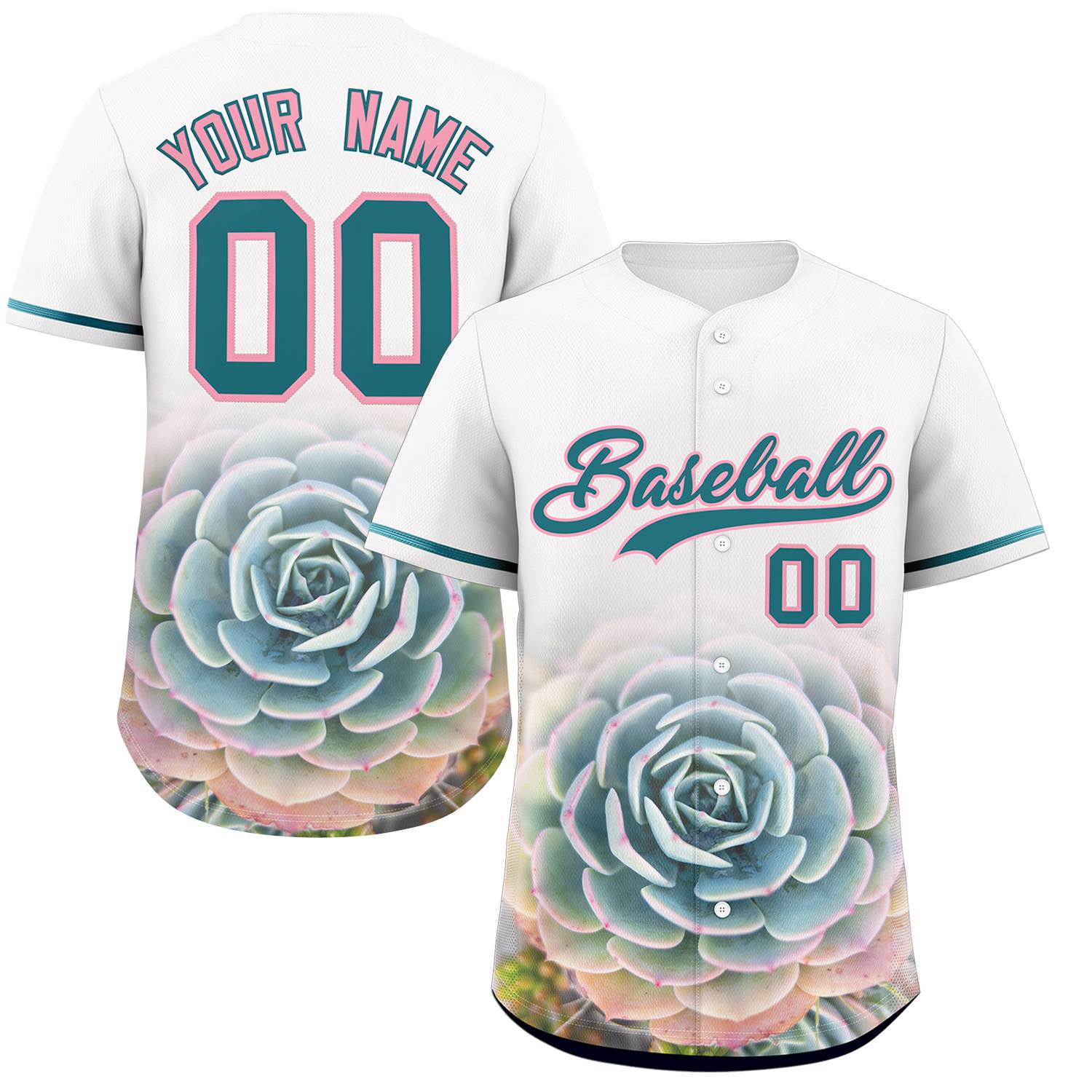 Custom White Personalized 3D Flower Design Authentic Baseball Jersey