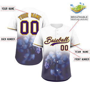 Custom White Personalized 3D Flower Design Authentic Baseball Jersey