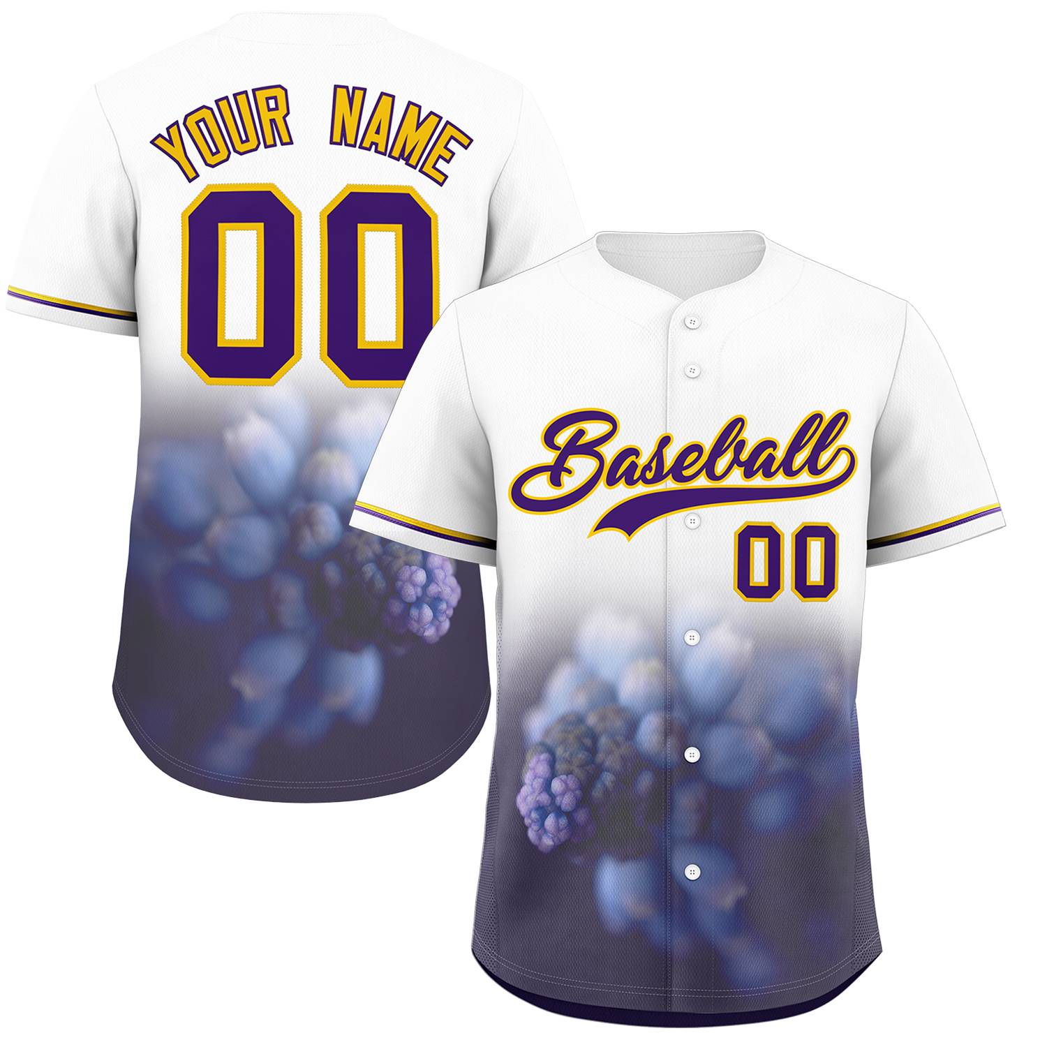 Custom White Personalized 3D Flower Design Authentic Baseball Jersey