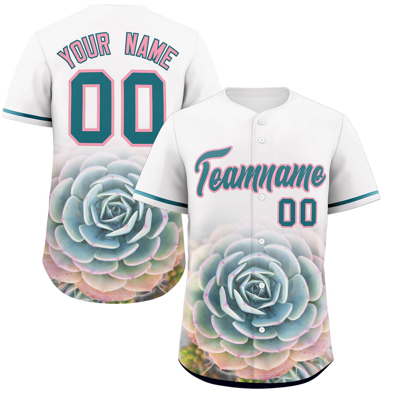 Custom White Personalized 3D Flower Design Authentic Baseball Jersey