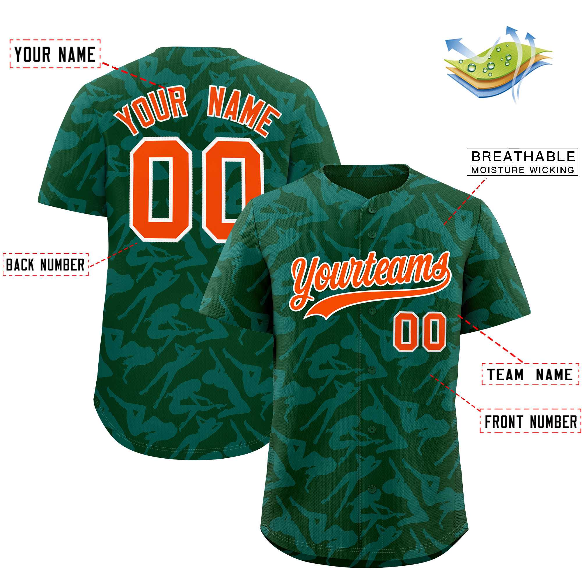 Custom Green Aqua Playboy Graffiti Pattern Authentic Baseball Jersey