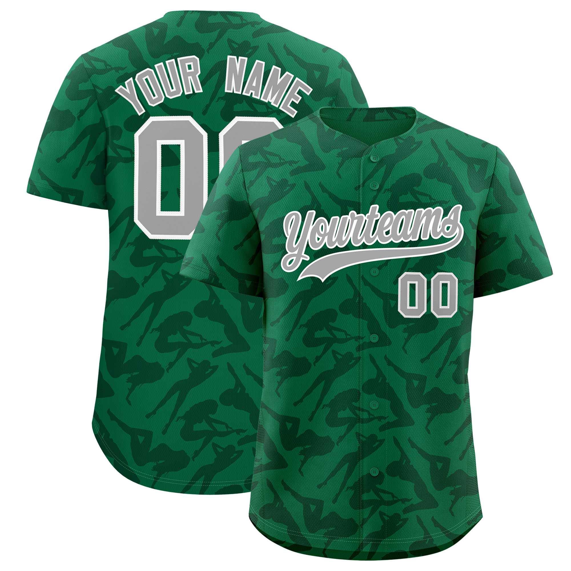 Custom Kelly Green Green Playboy Graffiti Pattern Authentic Baseball Jersey