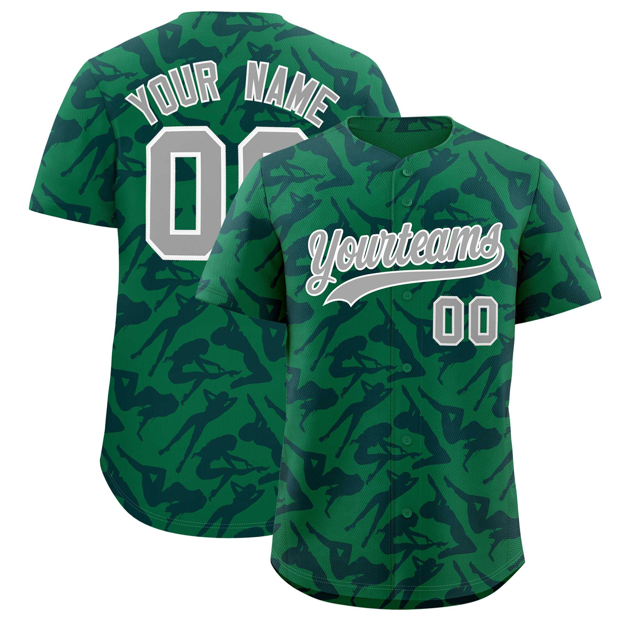 Custom Kelly Green Navy Playboy Graffiti Pattern Authentic Baseball Jersey