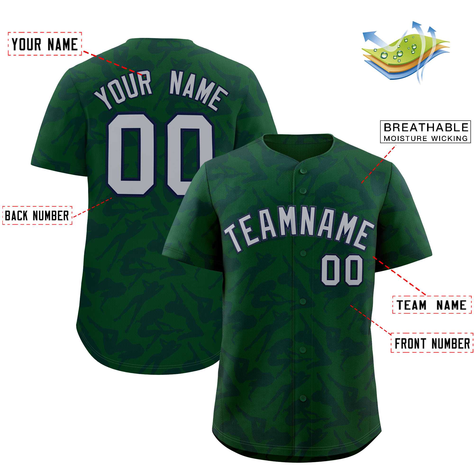 Custom Green Navy Playboy Graffiti Pattern Authentic Baseball Jersey