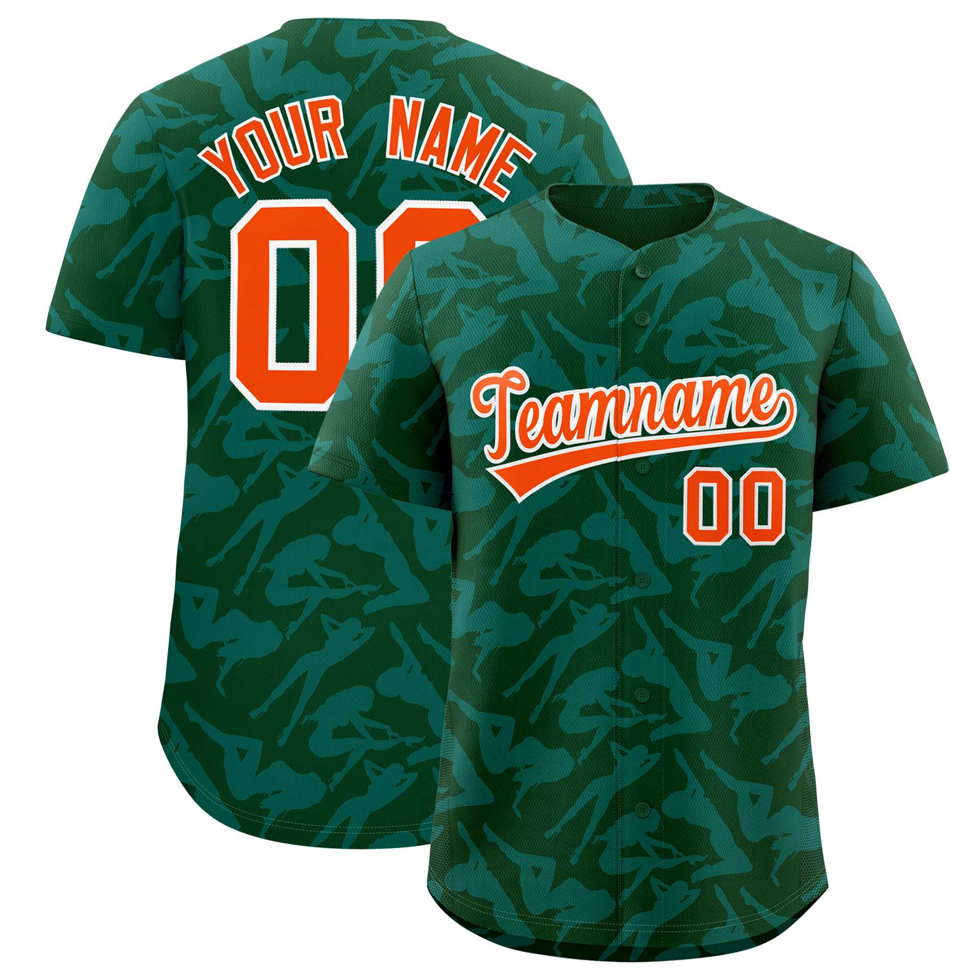 Custom Green Aqua Playboy Graffiti Pattern Authentic Baseball Jersey