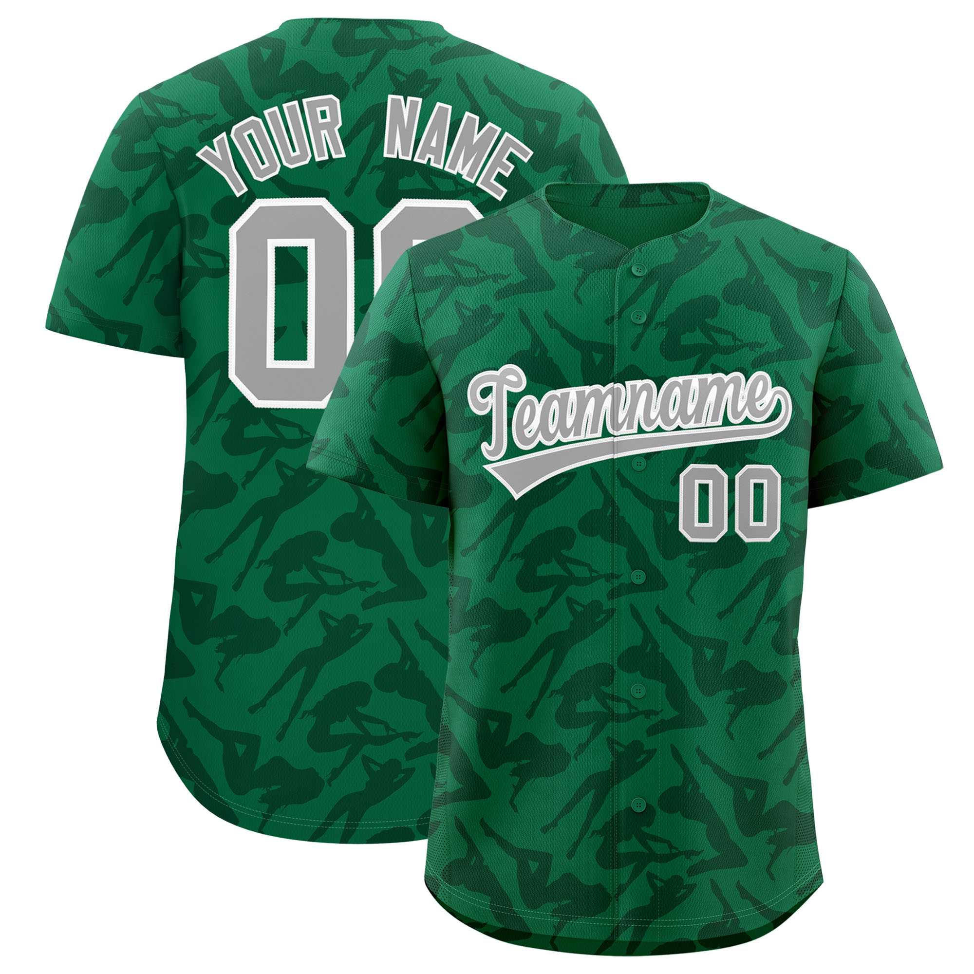 Custom Kelly Green Green Playboy Graffiti Pattern Authentic Baseball Jersey