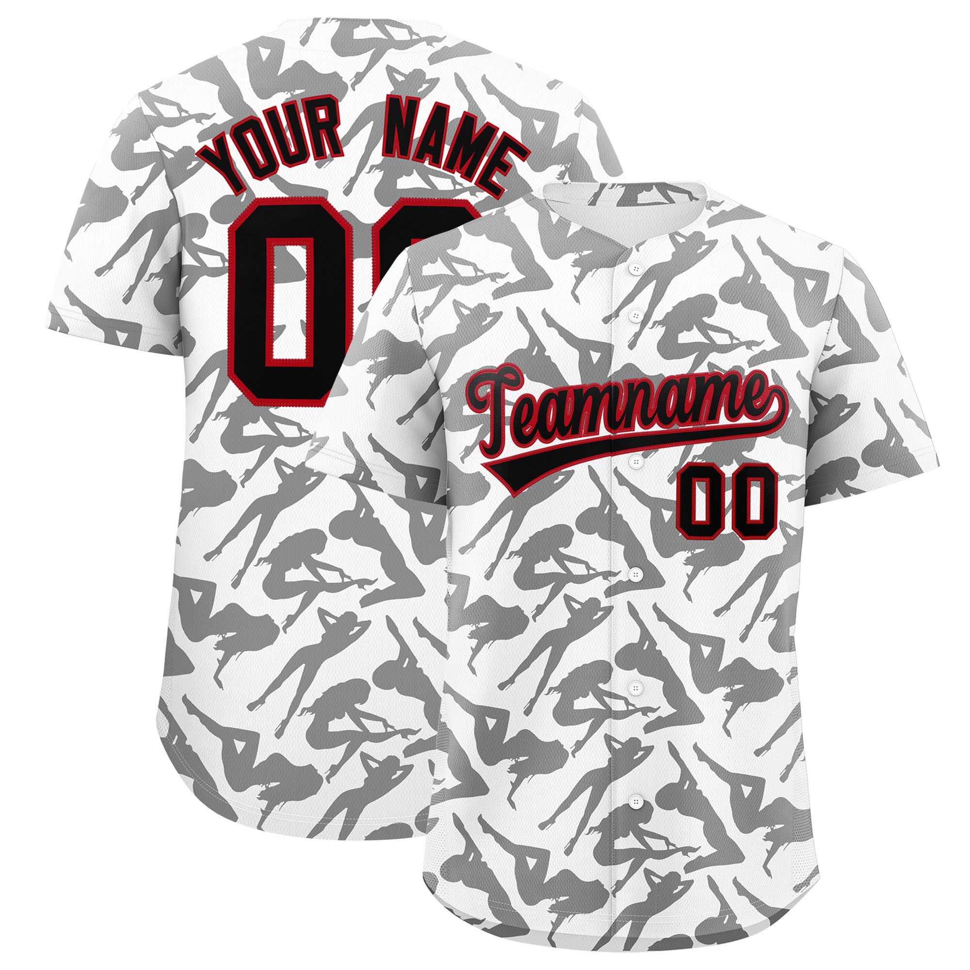 Custom White Black Playboy Graffiti Pattern Authentic Baseball Jersey