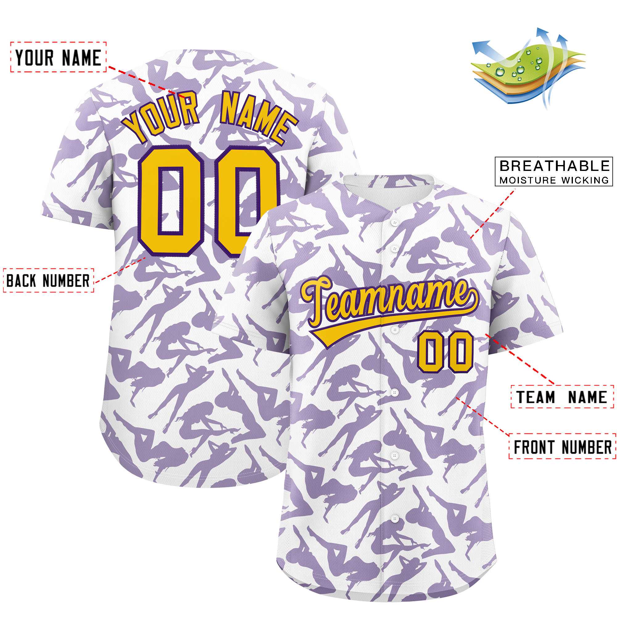 Custom White Purple Playboy Graffiti Pattern Authentic Baseball Jersey