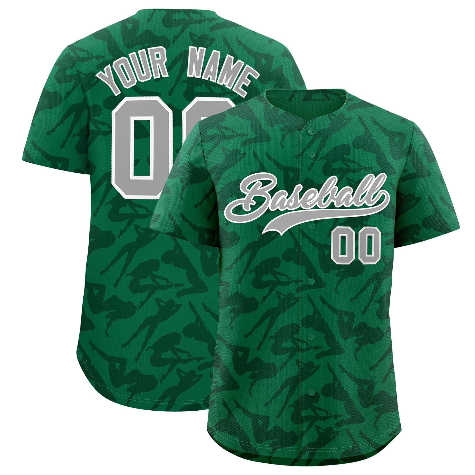 Custom Kelly Green Green Playboy Graffiti Pattern Authentic Baseball Jersey