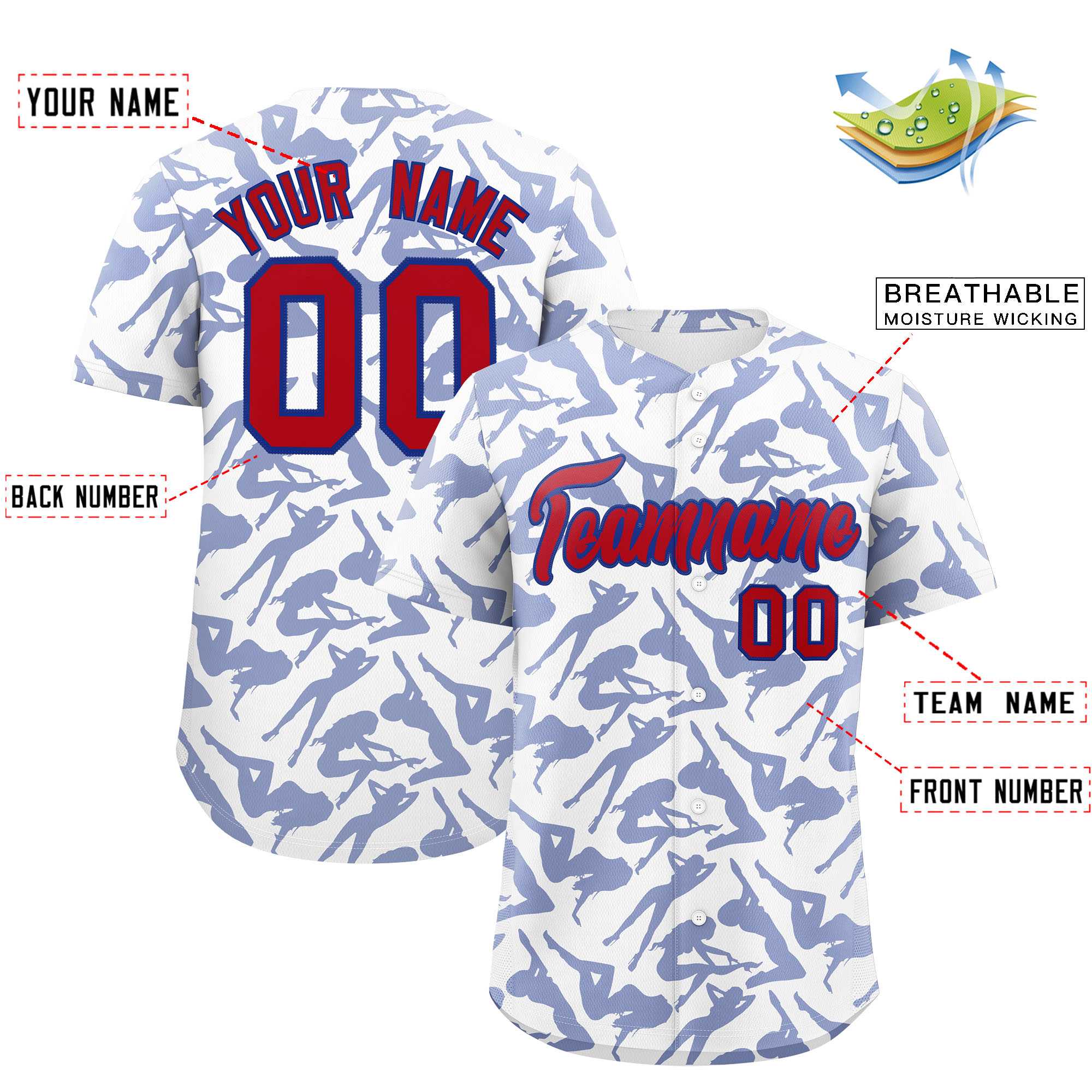 Custom White Royal Playboy Graffiti Pattern Authentic Baseball Jersey