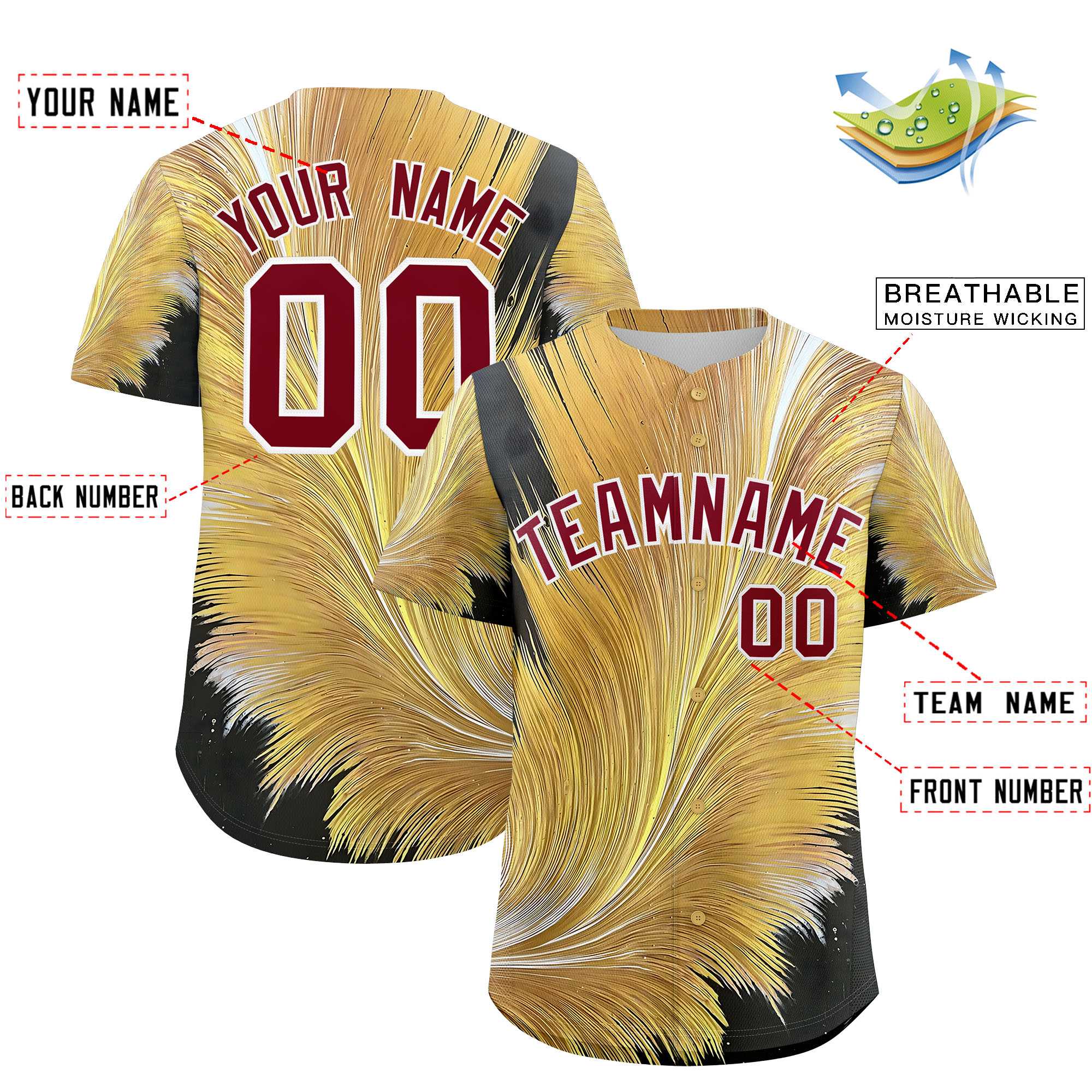 Custom Crimson White Fluid Feather Graffiti Pattern Authentic Baseball Jersey