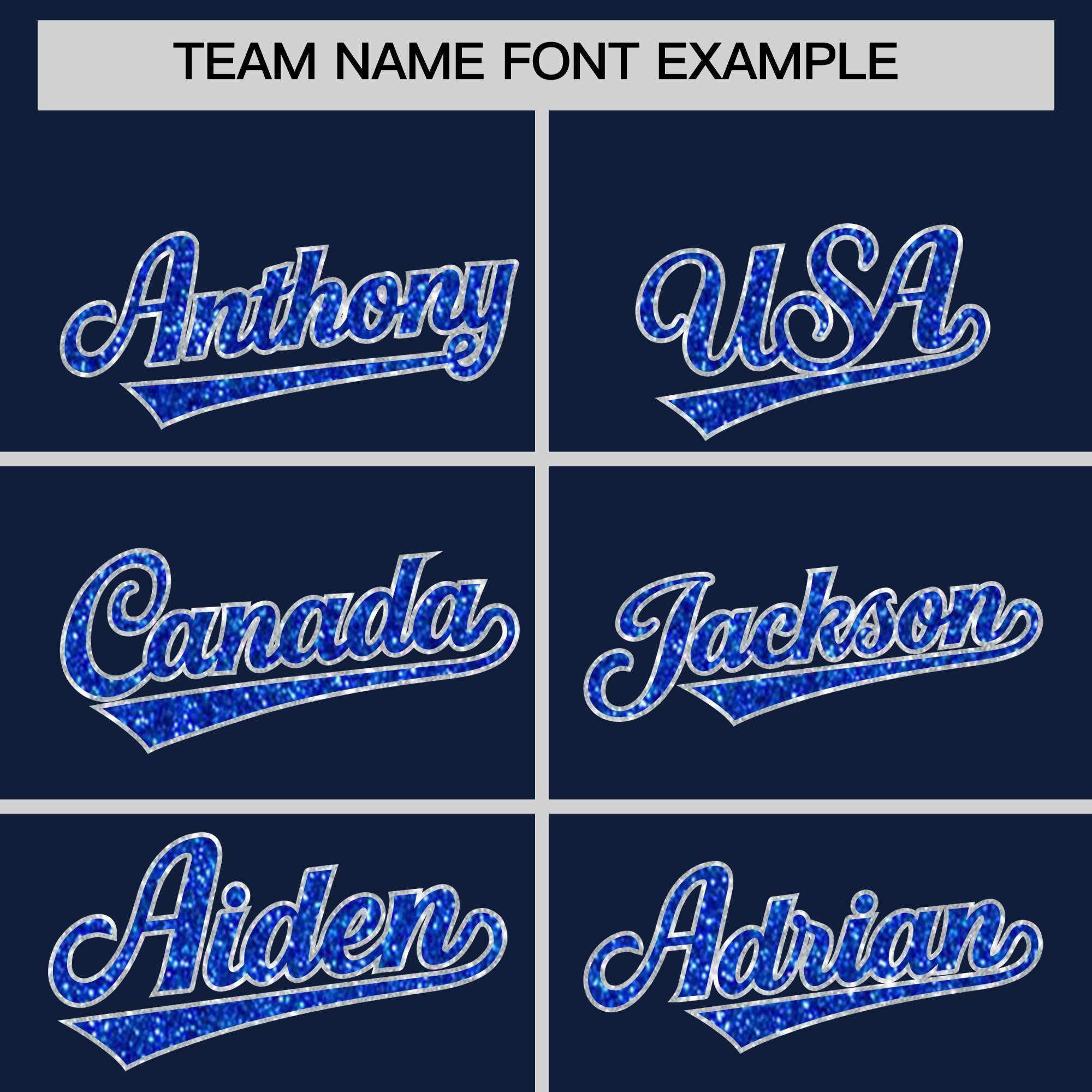 Custom Navy Fine Sparkle Personalized Baseball Sports Uniform