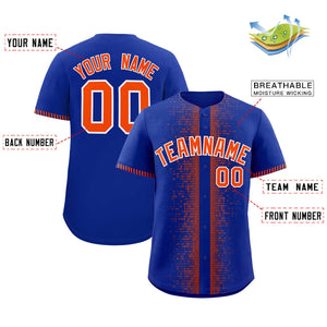 Custom Royal Orange Personalized Phonetic Rhythm Authentic Baseball Jersey