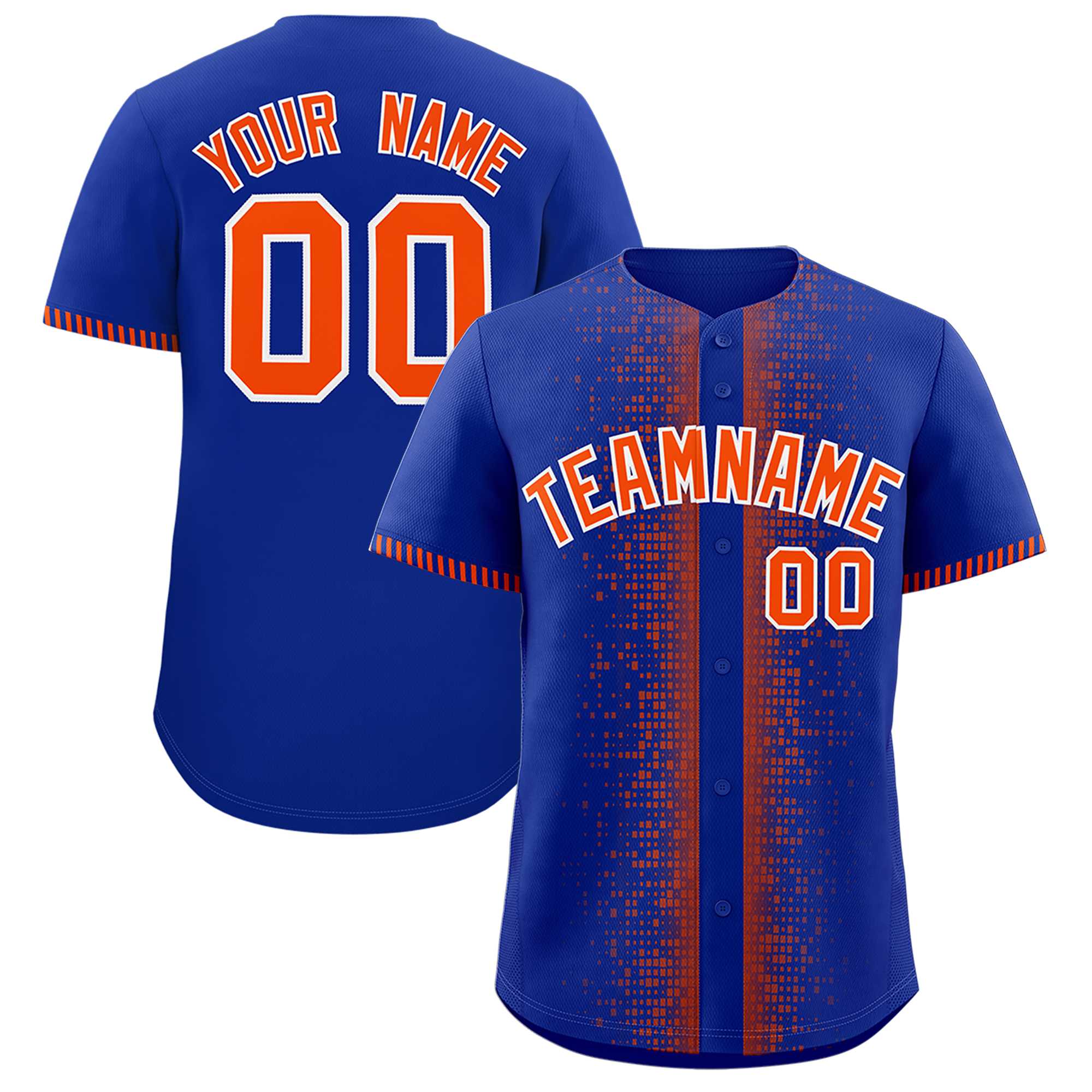 Custom Royal Orange Personalized Phonetic Rhythm Authentic Baseball Jersey