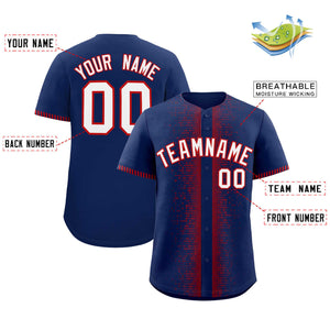 Custom Navy Red Personalized Phonetic Rhythm Authentic Baseball Jersey