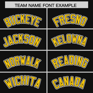 Custom Black Gold Personalized Phonetic Rhythm Authentic Baseball Jersey