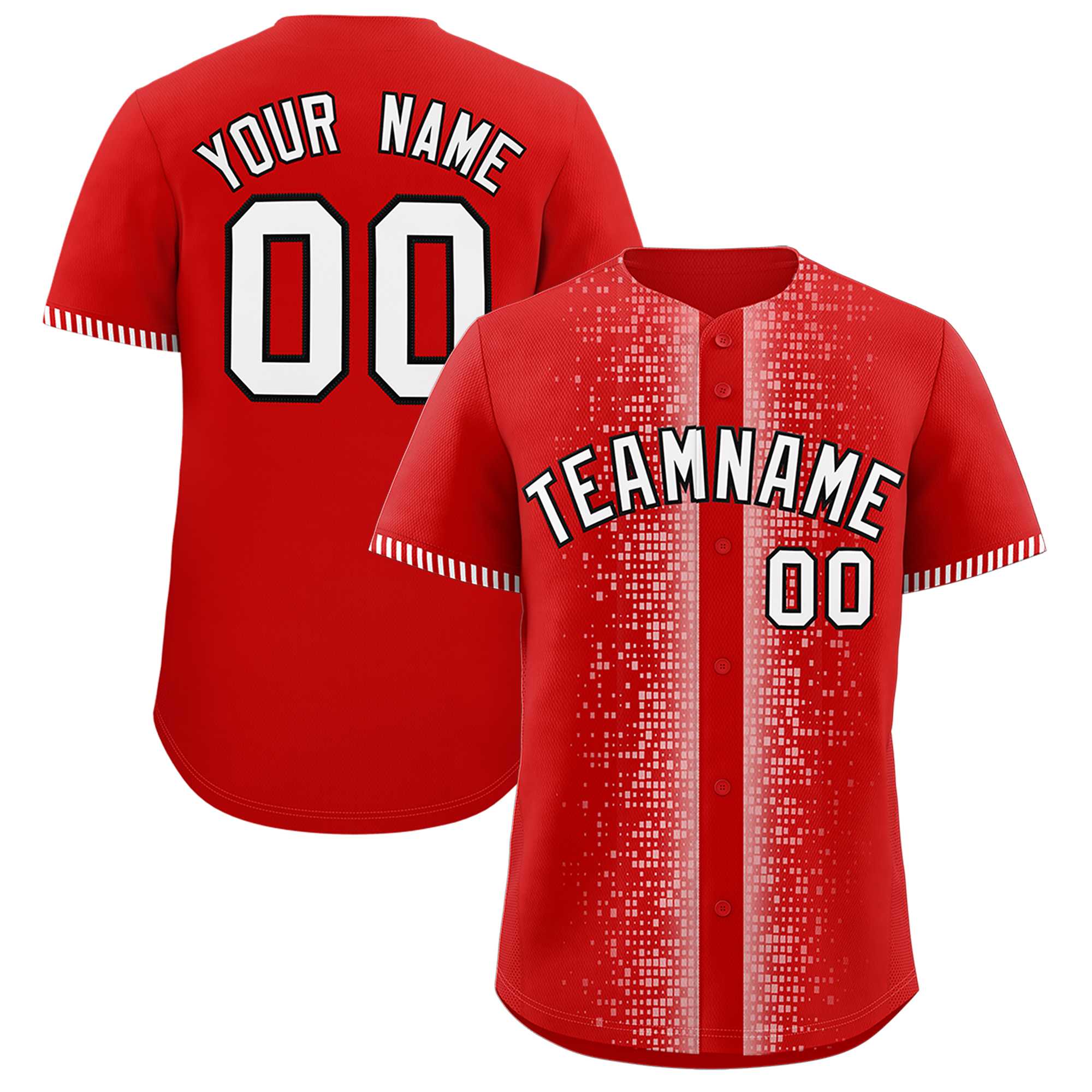 Custom Red White Personalized Phonetic Rhythm Authentic Baseball Jersey