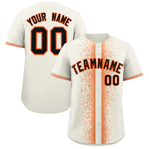 Custom Cream Orange Personalized Phonetic Rhythm Authentic Baseball Jersey