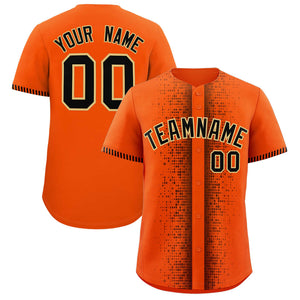 Custom Orange Black Personalized Phonetic Rhythm Authentic Baseball Jersey