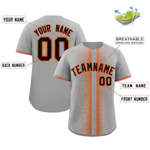 Custom Gray Orange Personalized Phonetic Rhythm Authentic Baseball Jersey