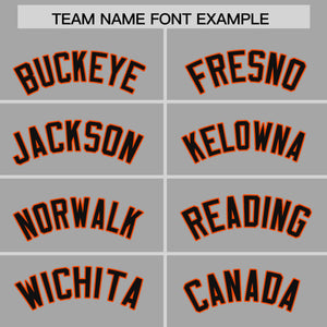 Custom Gray Orange Personalized Phonetic Rhythm Authentic Baseball Jersey