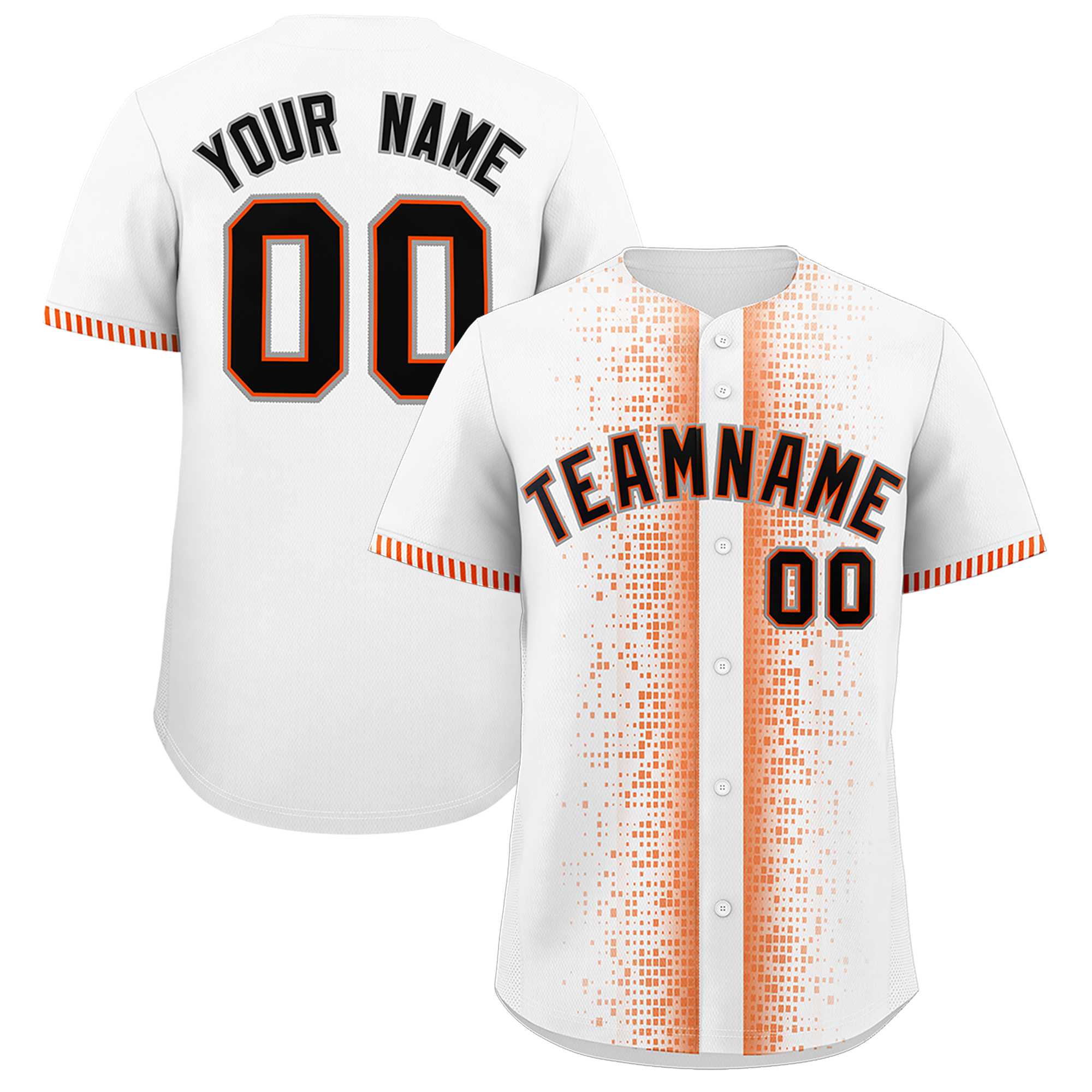 Custom White Orange Personalized Phonetic Rhythm Authentic Baseball Jersey