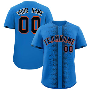 Custom Powder Blue Black Personalized Phonetic Rhythm Authentic Baseball Jersey