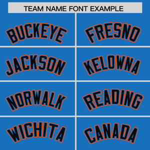 Custom Powder Blue Orange Personalized Phonetic Rhythm Authentic Baseball Jersey