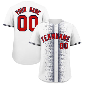 Custom White Navy Personalized Phonetic Rhythm Authentic Baseball Jersey