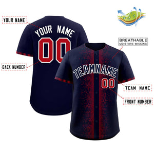 Custom Navy Red Personalized Phonetic Rhythm Authentic Baseball Jersey