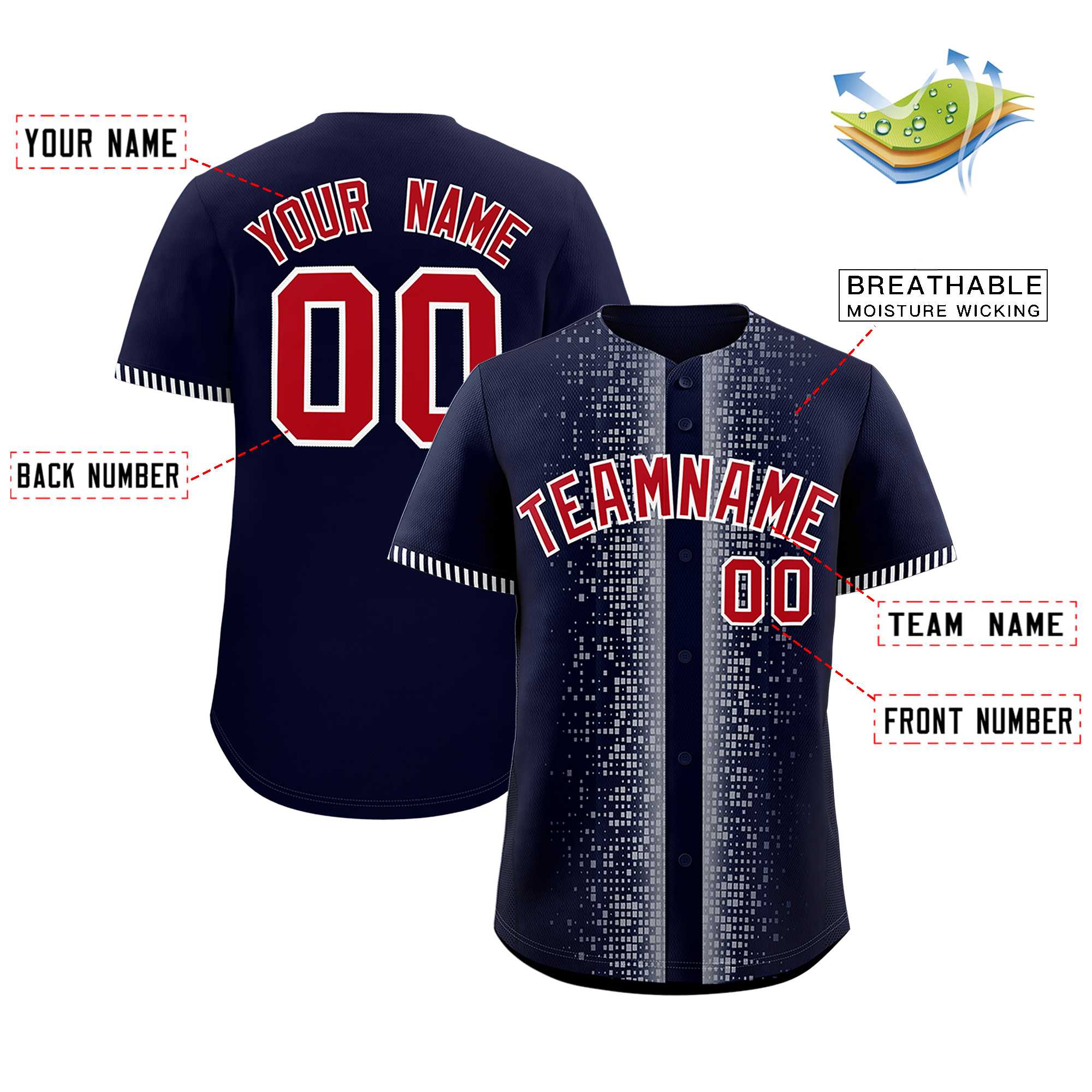 Custom Navy White Personalized Phonetic Rhythm Authentic Baseball Jersey