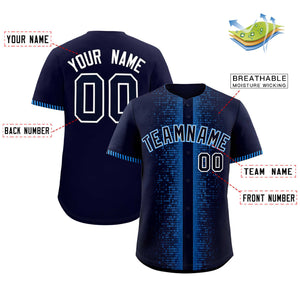 Custom Navy Powder Blue Personalized Phonetic Rhythm Authentic Baseball Jersey