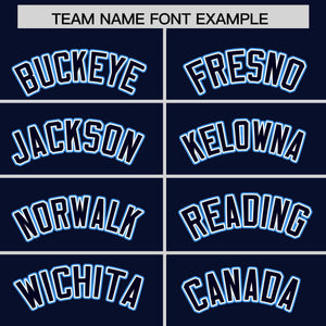 Custom Navy Powder Blue Personalized Phonetic Rhythm Authentic Baseball Jersey