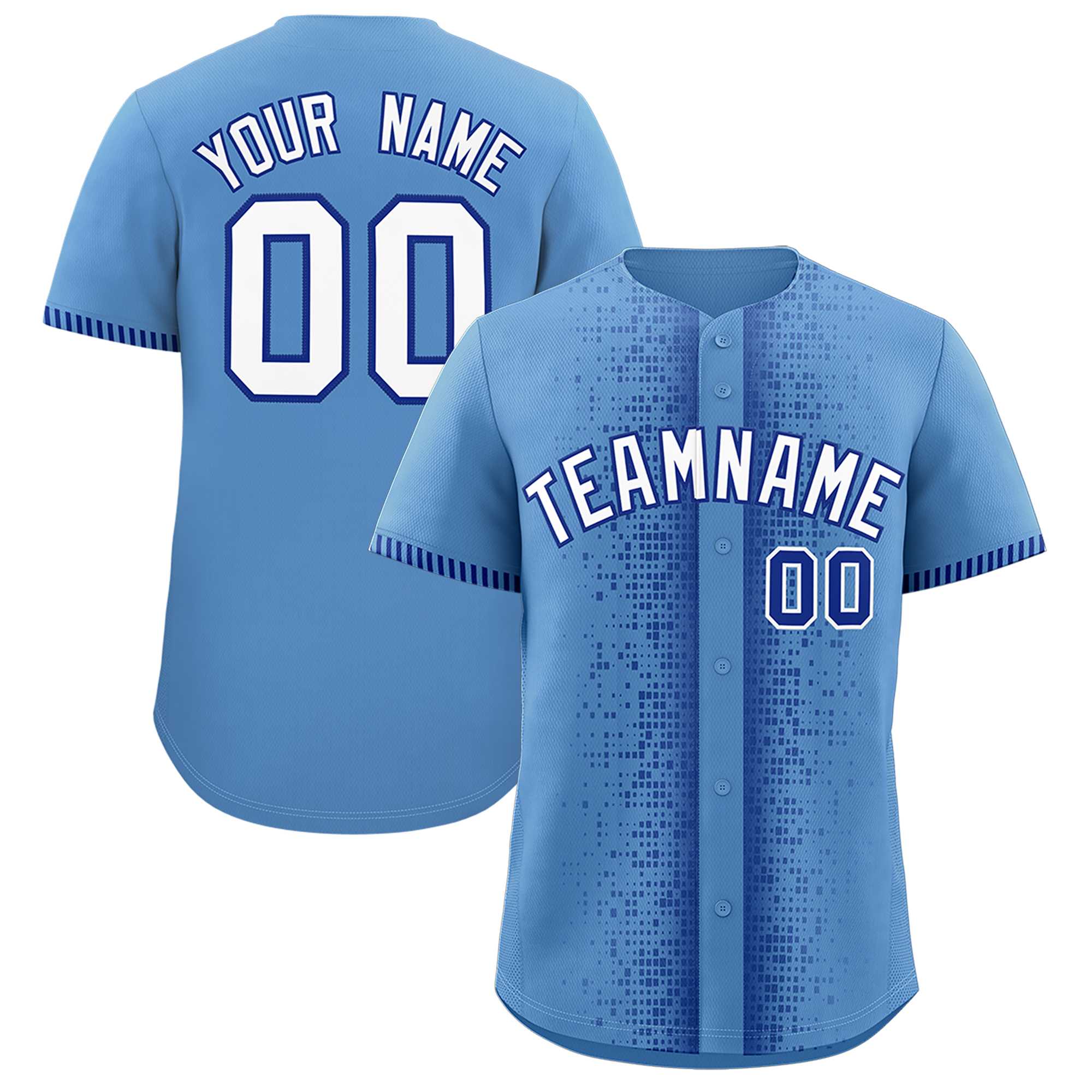 Custom Light Blue Royal Personalized Phonetic Rhythm Authentic Baseball Jersey