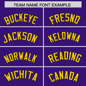 Custom Purple Gold Personalized Phonetic Rhythm Authentic Baseball Jersey