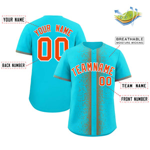 Custom Aqua Orange Personalized Phonetic Rhythm Authentic Baseball Jersey