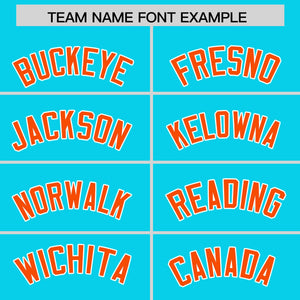 Custom Aqua Orange Personalized Phonetic Rhythm Authentic Baseball Jersey