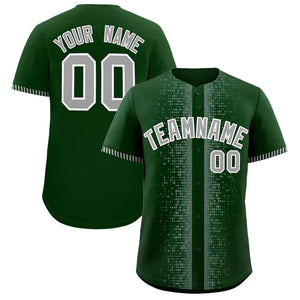 Custom Green Gray Personalized Phonetic Rhythm Authentic Baseball Jersey