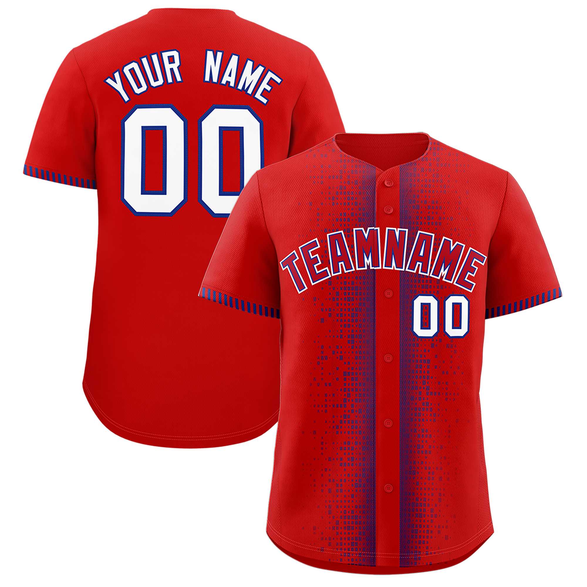 Custom Red Royal Personalized Phonetic Rhythm Authentic Baseball Jersey