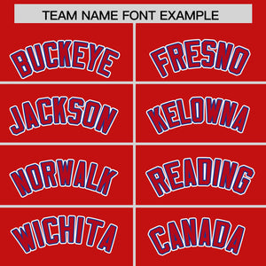 Custom Red Royal Personalized Phonetic Rhythm Authentic Baseball Jersey