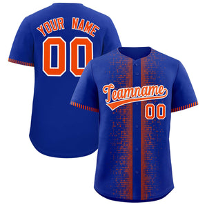 Custom Royal Orange Personalized Phonetic Rhythm Authentic Baseball Jersey