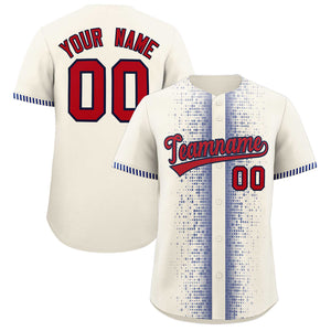 Custom Cream Royal Personalized Phonetic Rhythm Authentic Baseball Jersey