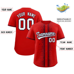 Custom Red Navy Personalized Phonetic Rhythm Authentic Baseball Jersey