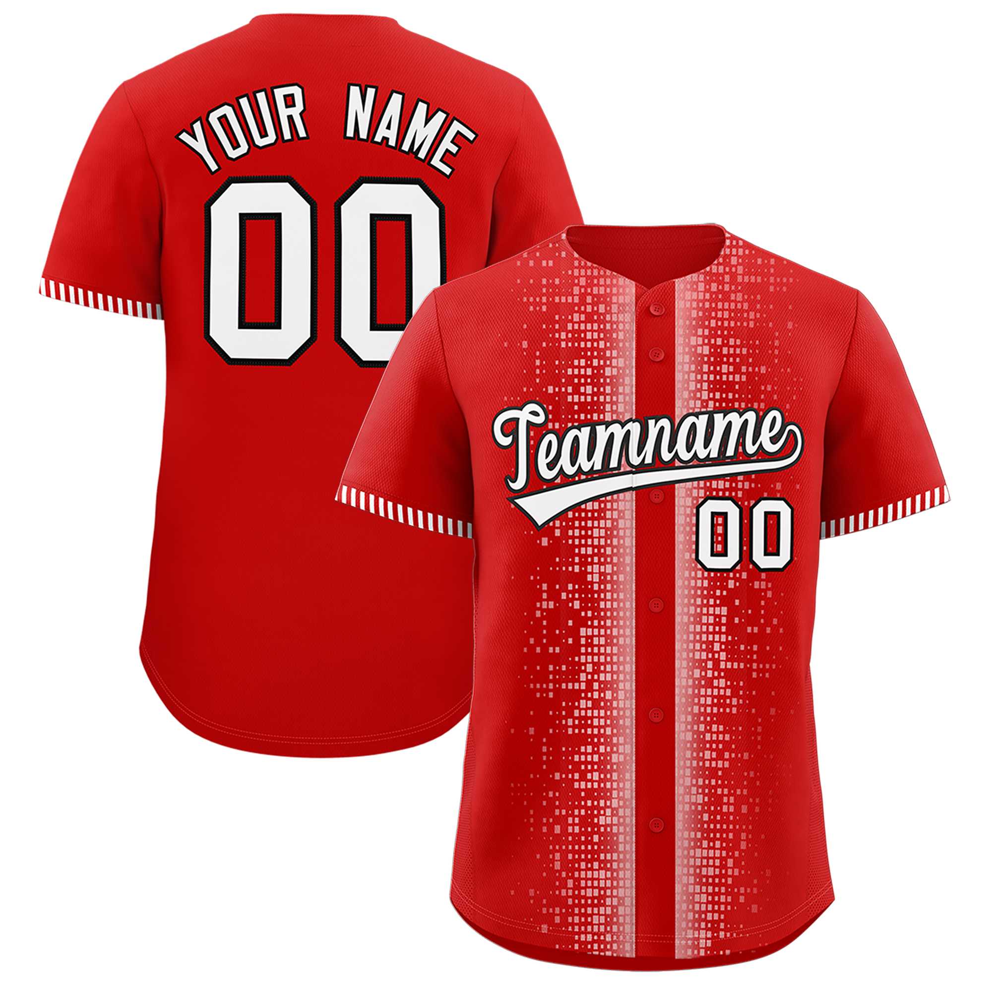 Custom Red White Personalized Phonetic Rhythm Authentic Baseball Jersey