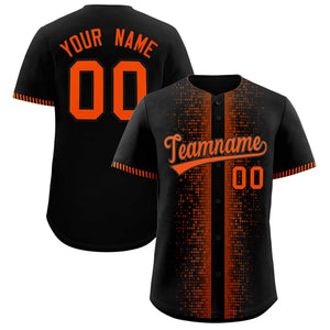 Custom Black Orange Personalized Phonetic Rhythm Authentic Baseball Jersey