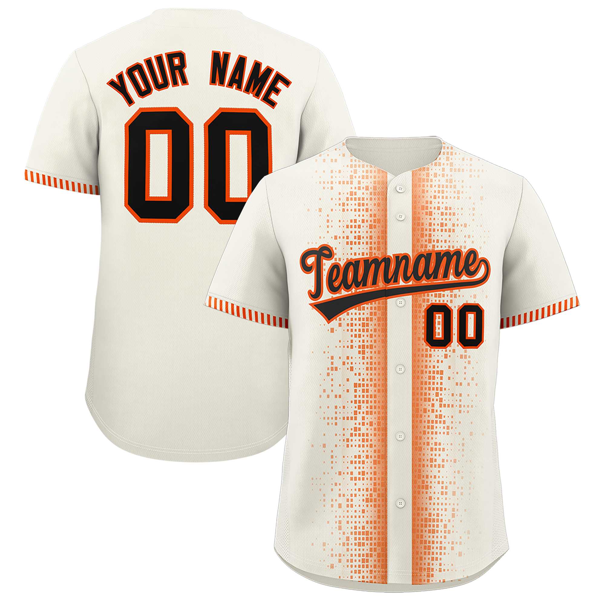 Custom Cream Orange Personalized Phonetic Rhythm Authentic Baseball Jersey