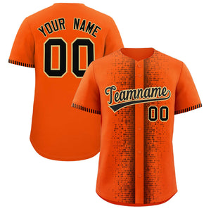 Custom Orange Black Personalized Phonetic Rhythm Authentic Baseball Jersey